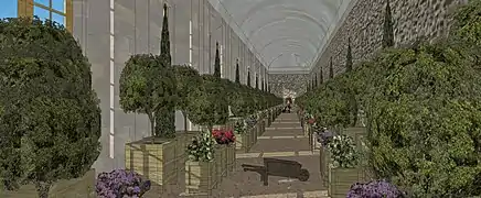 Schéma restituant la Petite Orangerie de Meudon (dite aussi la serre).