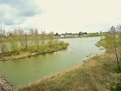 Panorama sur la Loire, depuis la rive Est.