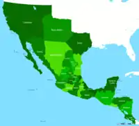 Carte du Mexique en 1821