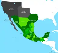 Carte du Mexique en 1824