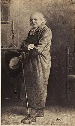 L'évêque Myriel représenté par Gustave Brion, 1862.