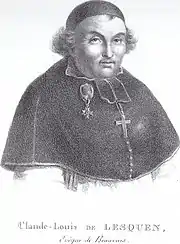 Claude-Louis de Lesquen, évêque de Rennes lors de l'installation du séminaire à Saint-Méen