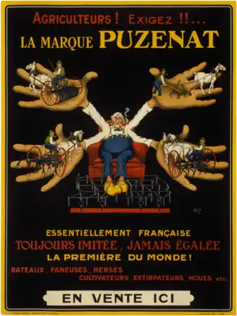 Agriculteurs ! exigez !!... la marque Puzenat essentiellement française.