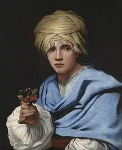 Portrait en buste d'un jeune homme.