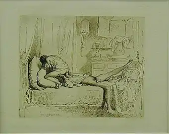 Facesitting, illustration de Mihály Zichy.