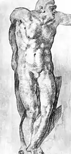 Étude d'homme nu,Michel-Angecraie, 1re moitié du XVIe siècle.