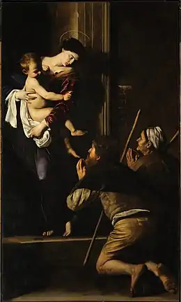 La Vierge de Lorette, Le Caravage, Basilique Saint-Augustin de Rome, 1605.