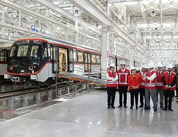 Centre de maintenance de la ligne 6 du métro de Santiago.