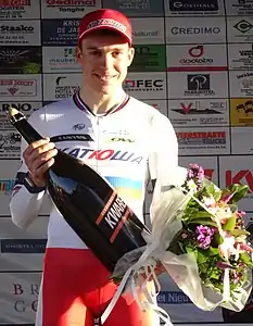 Anton Vorobyev remporte le contre-la-montre individuel du prologue des Trois jours de Flandre-Occidentale 2015.