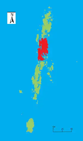 îles Andaman, avec Andaman du centre en rouge