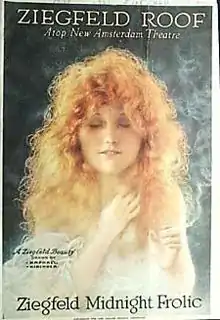Affiche du spectacle Midnight Frolic lancé en 1915
