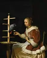 Jeune femme au perroquet, 1663Collection particulière