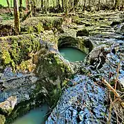 Marmites de géant sur le ruisseau de château-Renaud.