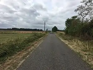 La route départementale 24 à Migné en 2018.