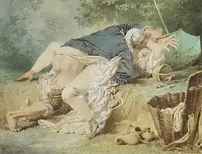 Amants dans un parc (1865), aquarelle, localisation inconnue.