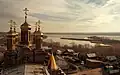 Vue des coupoles donnant sur la Volga.