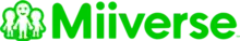 Miiverse est écrit en vert en lettre imprimées, avec un icône de personnages à gauche.