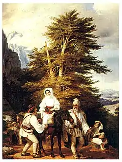 Famille valaque descendant au marché, par Miklós Barabás, 1844.
