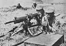Mitrailleuse Type 3 Taisho utilisée par des soldats chinois