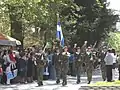 Défilé de l'armée de terre à Náoussa, sur l'île de Paros.