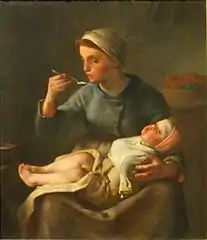 Jean-François MilletLa bouillie ou Femme faisant manger son enfant