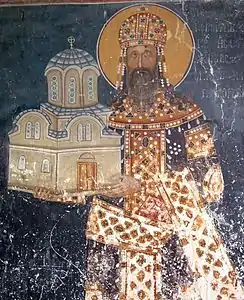 Le roi Stefan Milutin, dans l'église du Roi.