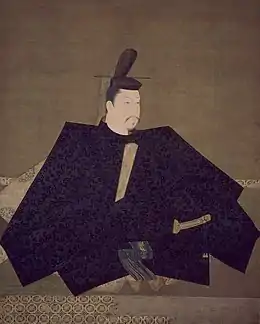 Anonyme, Portrait de Minamoto no Yoritomo, encre et couleurs sur soie, Trésor national de Jingō-ji, Kyōto.