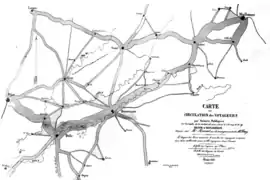 Carte des flux routiers (1845).