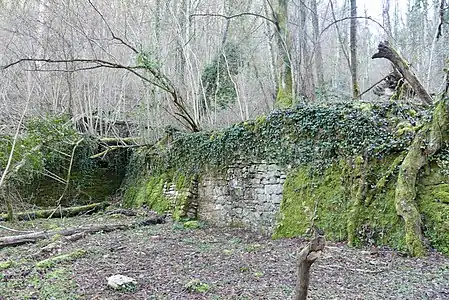 Vestiges de la plateforme située en bas de la mine.