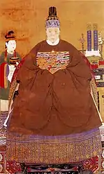 Portrait d'une femme de l'aristocratie de l'époque des Ming, artiste inconnu, XVIe siècle.