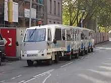 Petit train à Strasbourg où il circule sous le nom de Minitram