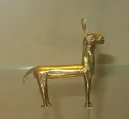 Figure d'un lama en or de la civilisation inca.