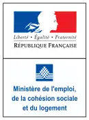 Logo du ministère de l'Emploi, de la Cohésion Sociale et du Logement de 2005 à 2007.