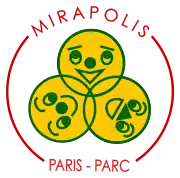 Un logo du parc, représentant trois visages souriants entrelacés.