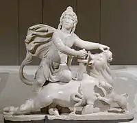 Sacrifice du taureau,sculpture du mithraeum de Sidon (tauroctonie)