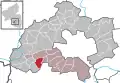 Localisation de Mittelbrunn dans la Verbandsgemeide et dans l'arrondissement