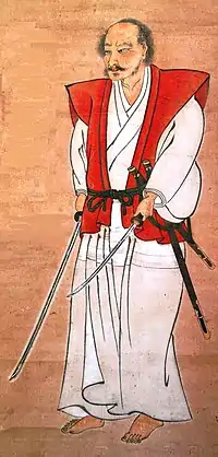 Miyamoto Musashi, dans la posture ritsu zen: Autoportrait du samouraï, écrivain et artiste, v. 1640.