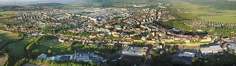 Mladá Boleslav : vue aérienne.