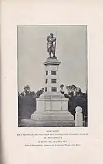 Photo du monument aux morts des combats de Château-Robert et Moulineaux élevé à Maison Brûlée (extrait des rapports inédits publiés en 1901).