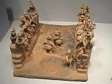 Céramique représentant une partie de jeu de balle (Nayarit).