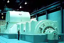 La turbine d'une centrale à vapeur.