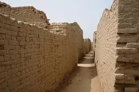 Une ruelle de la ville basse de Mohenjo-daro.