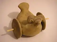 Petit objet votif ou jouet à roulettes. Mohenjo-daro. Musée national (New Delhi).