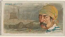 Moïse Vauquelin s'échappant, de la série Pirates of the Spanish Main pour les cigarettes Allen & Ginter (c. 1888)
