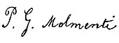 signature de Pompeo Gherardo Molmenti