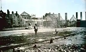 La brasserie Molson après le grand incendie de 1852