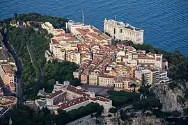 Vue aérienne du rocher de Monaco.