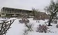 Le Dunagan Visitor Centre après une tempête hivernale.