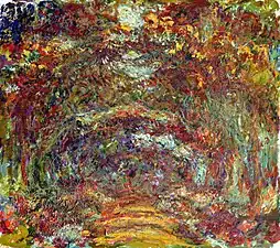 L'Allée aux roses à Giverny par Claude Monet, 1920-1922.