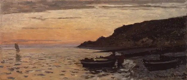 Claude Monet, La Plage de Sainte-Adresse , 1864, musée préfectoral des Beaux-arts de Tochigi.
